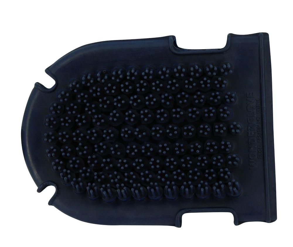 Striegelhandschuh + Bürste navy