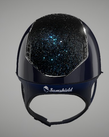 Samshield Reithelm 2.0 Miss Glossy blu L 57-61 mit Dressurau