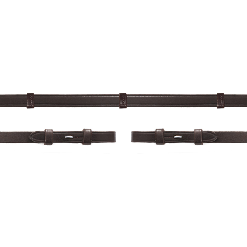 Schockemöhle Sports Lederzügel Stops Zaumhaken dark brown/si