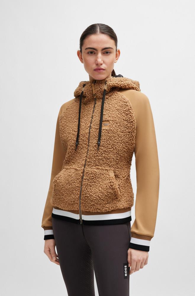 Boss Equestrian Teddy Hybrid Zip Hoody Riva camel S