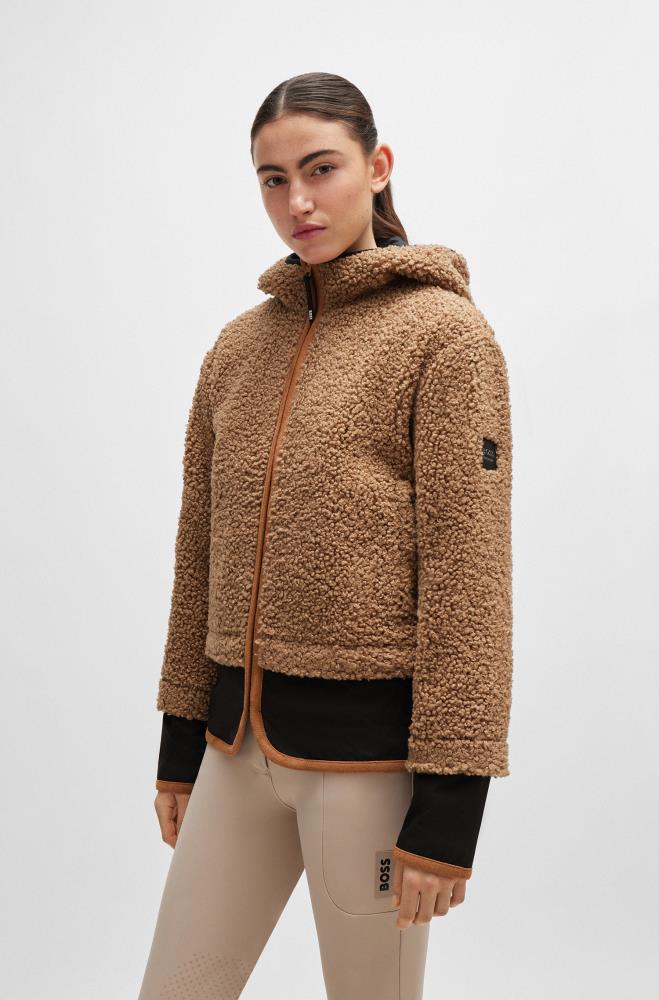 Boss Equestrian Jacke Hybrid Teddy Puffer Lucy camel S