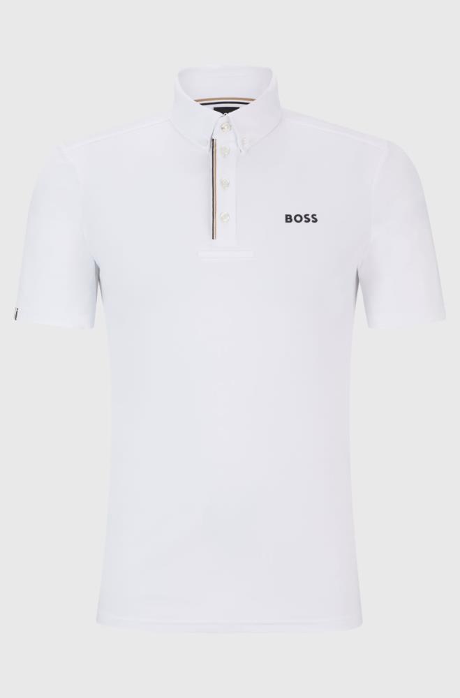 Boss Equestrian MARTY Signature Stripe Turniershirt White L