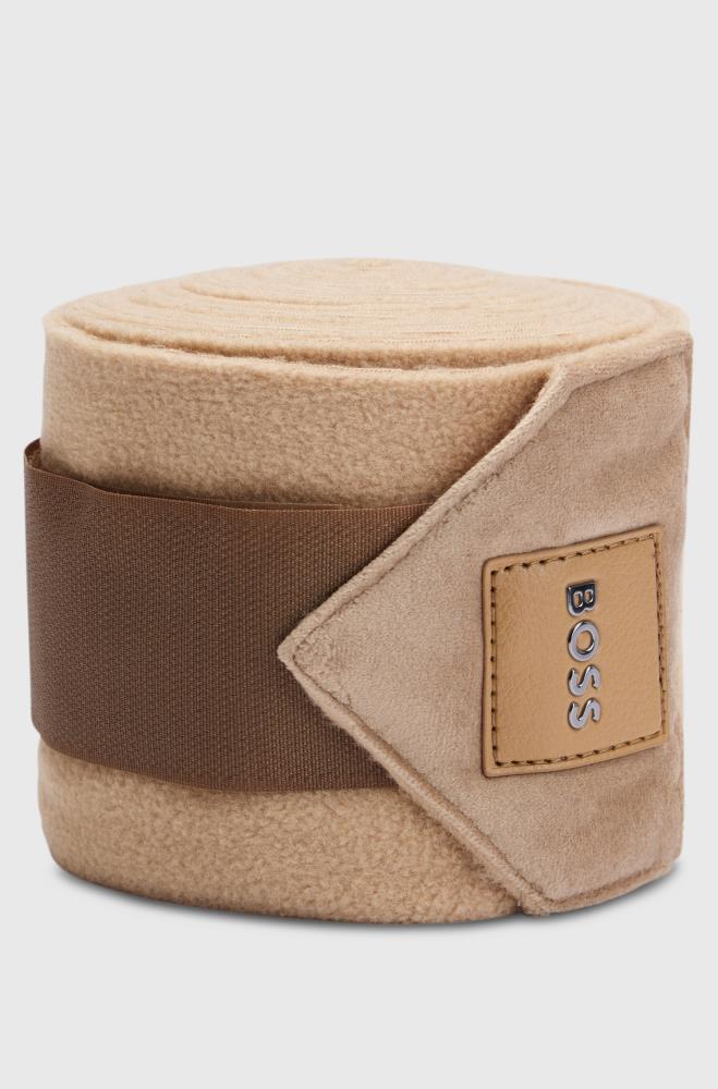 Boss Equestrian Bandagen Fleece Samt-Detail camel Onesize