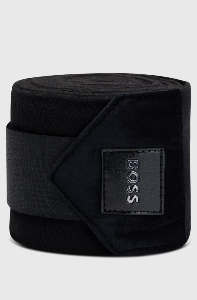 Boss Equestrian Bandagen Fleece Samt-Detail black Onesize