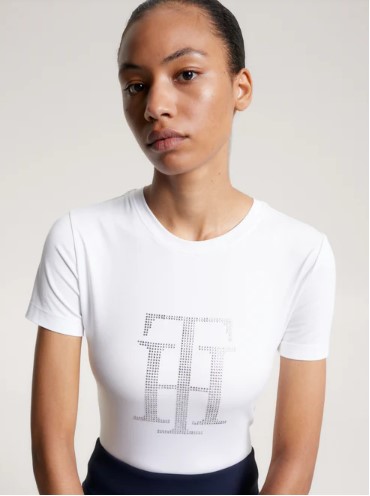 Tommy Hilfiger Strass T´Shirt Optic White S