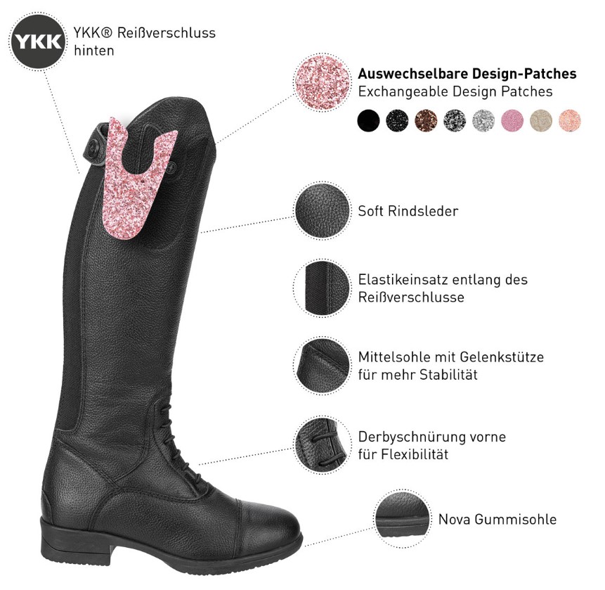 Südwind NOVA Kids FUN Leder Reitstiefel 35 normal