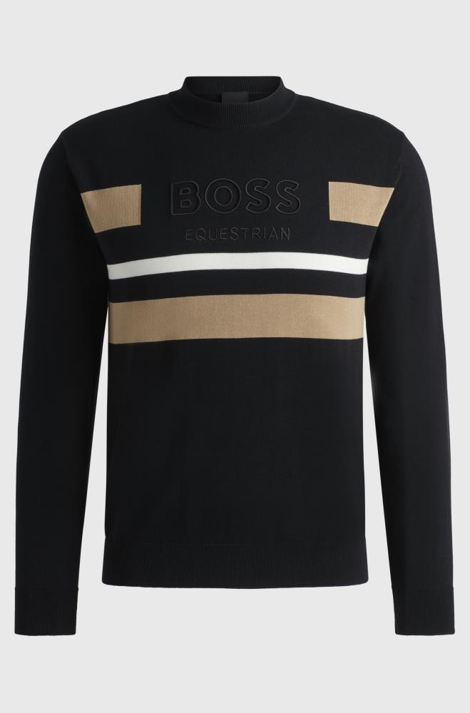 Boss Equestrian BRAD Strickpullover mit Logo Black XL