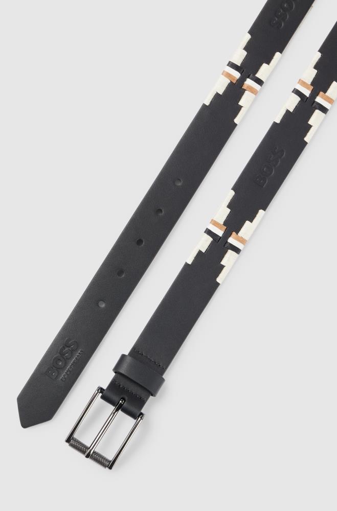 BOSS Equestrian Gürtel SIGNATURE black 75 cm