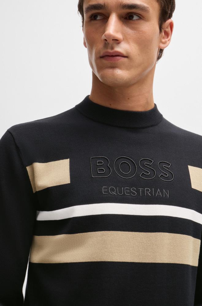 Boss Equestrian BRAD Strickpullover mit Logo Black XL