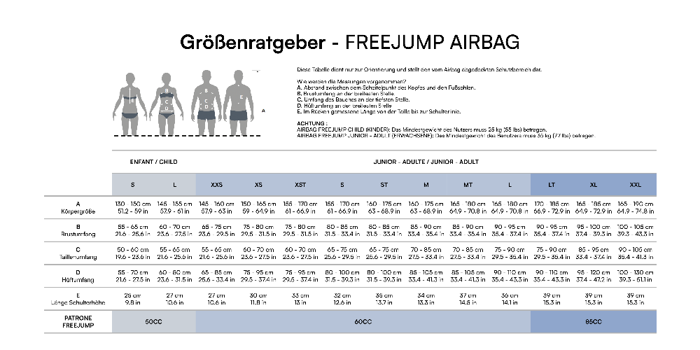 Freejump Airbag Weste XS