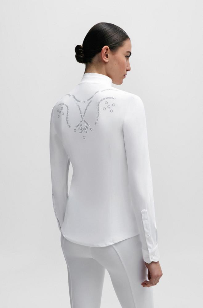 Boss Equestrian EMMA Turnierbluse mit Blumenprint Sky Captai