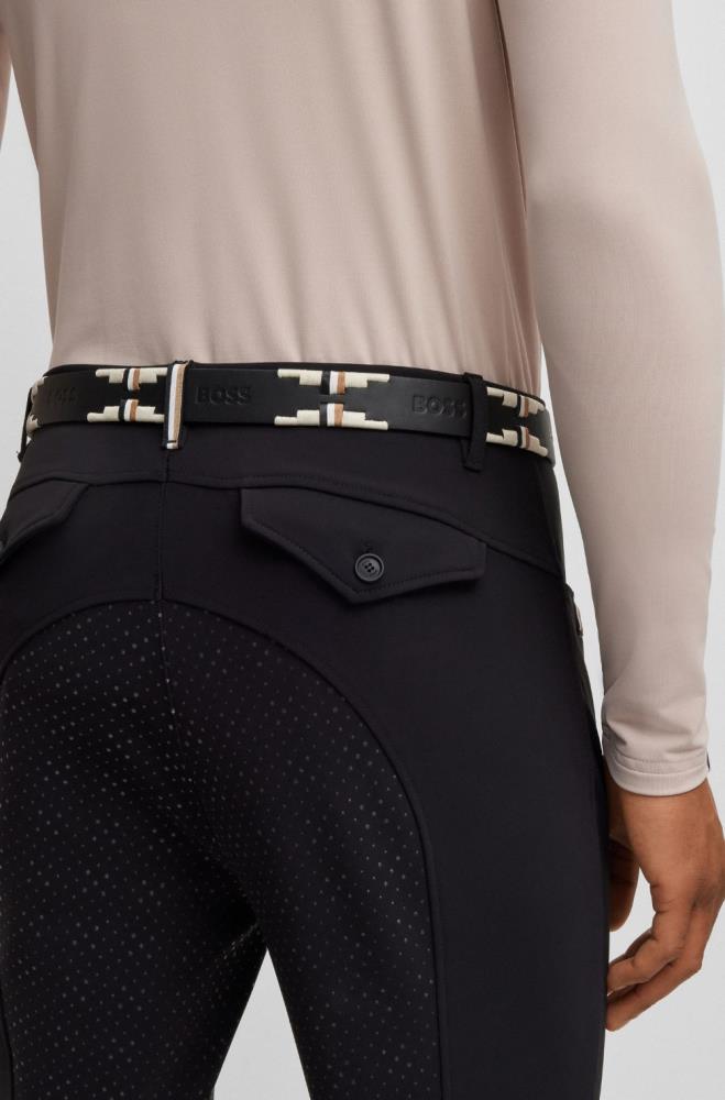 BOSS Equestrian Gürtel SIGNATURE black 80 cm