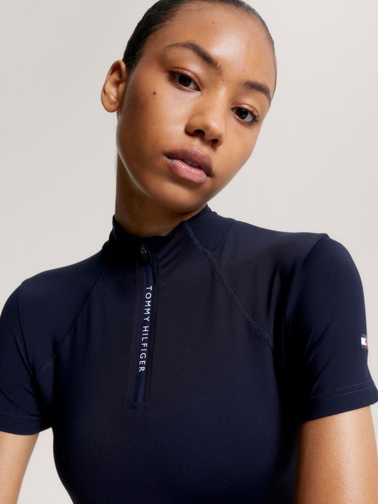 Tommy Hilfiger Cooling Kurzarm Trainings Shirt Desert Sky XL