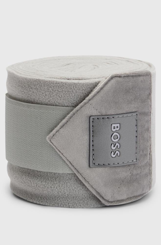 Boss Equestrian Bandagen Fleece Samt-Detail grey Onesize