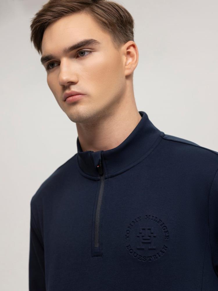 Tommy Hilfiger Sweatshirt DALLAS 1/4 Zip Desert Sky S