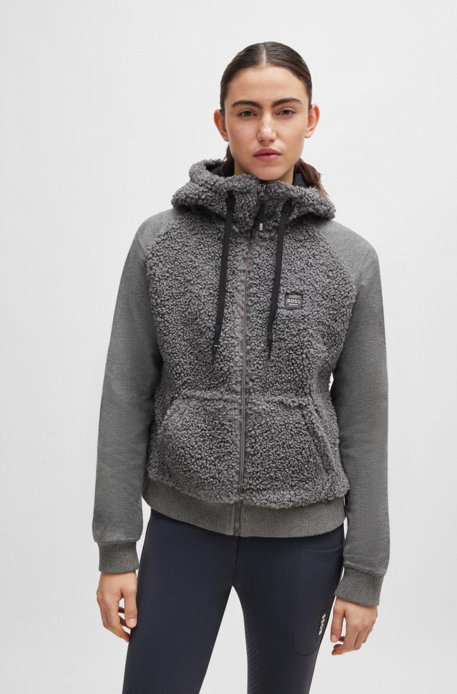 Boss Equestrian Teddy Hybrid Zip Hoody Riva grey S